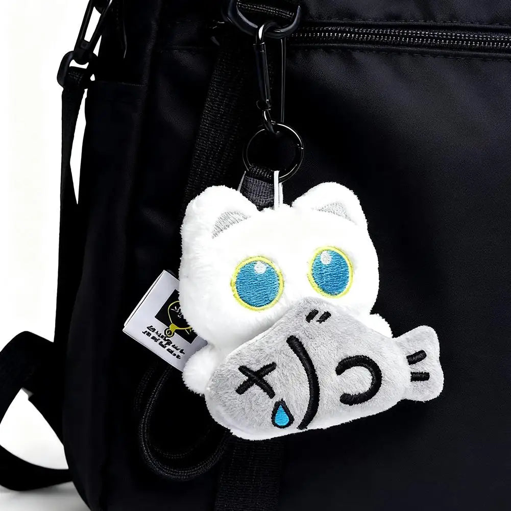 Plush Black Cat Keychain – Cute Bag Charm & Car Keyring Gift
