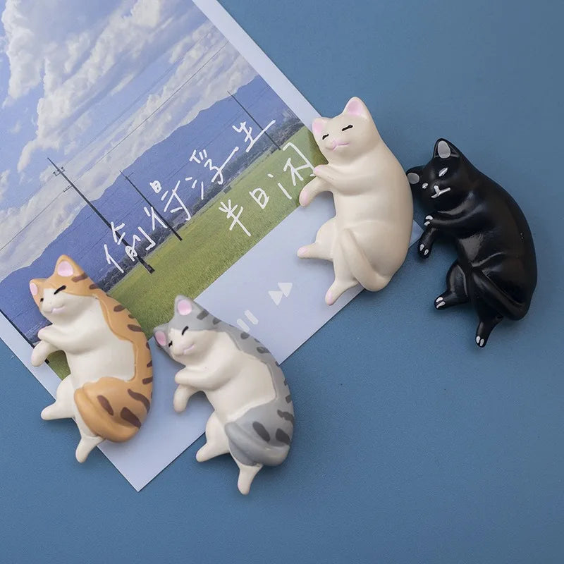 Cute Lazy Cat Fridge Magnet | Kawaii Cartoon Home Decor
