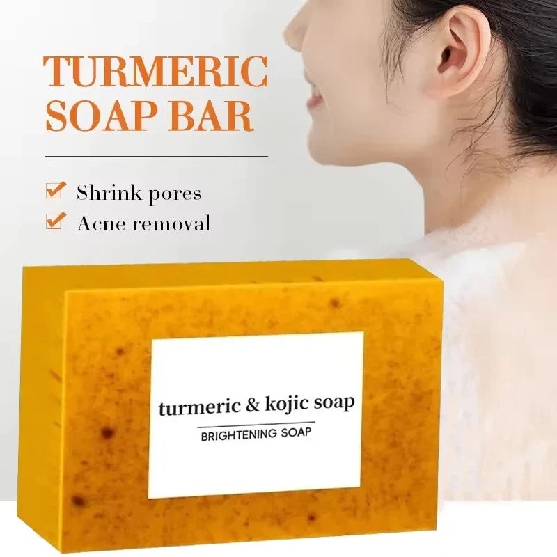 Turmeric Hand Made Soap Lemon Kojic Acid Shower Facial Deep Cleaning