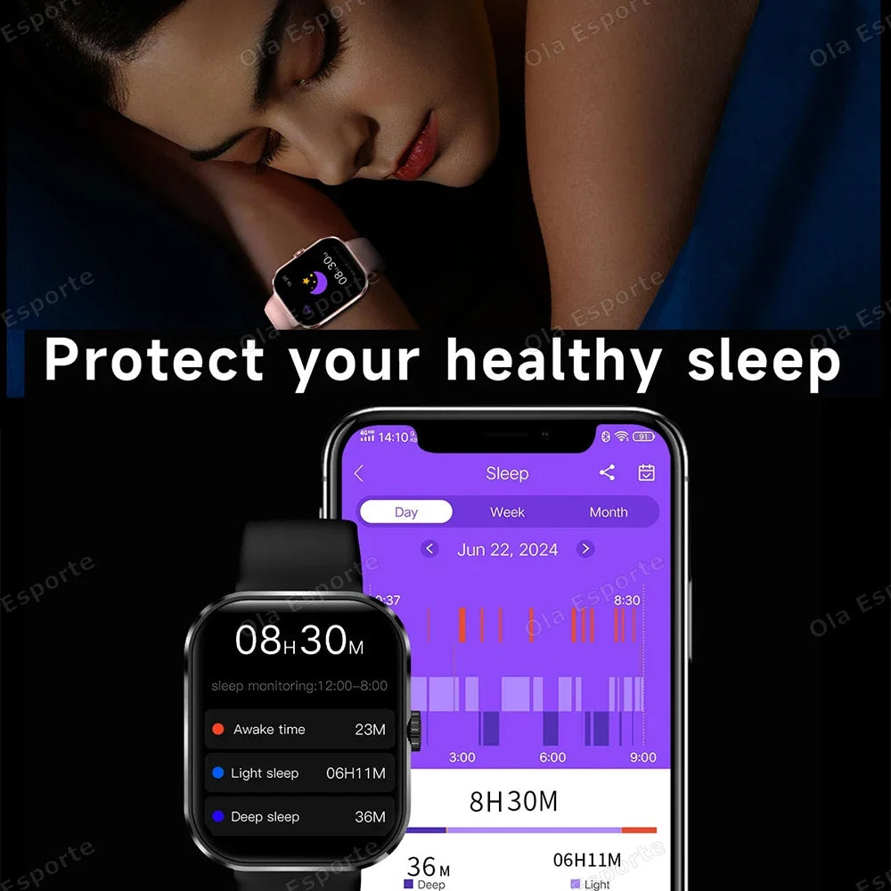 Smart Watch Bluetooth Calling, AI Voice & Heart Rate – Unisex