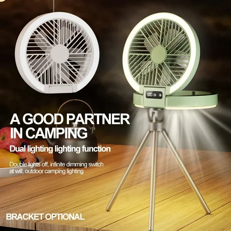 Wireless Portable Electric Fan – LED Display, Desktop & Wall Mount
