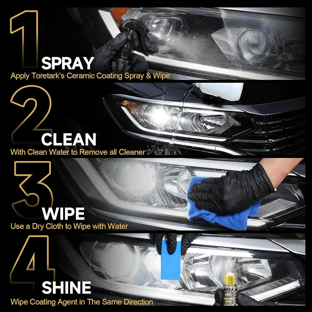 Car Headlight Restoration Kit | Ceramic Coating, 3 Treatments