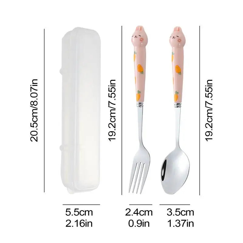 Cute Cutlery Cartoon Bunny Stainless Steel Mirror Polished Flatware
