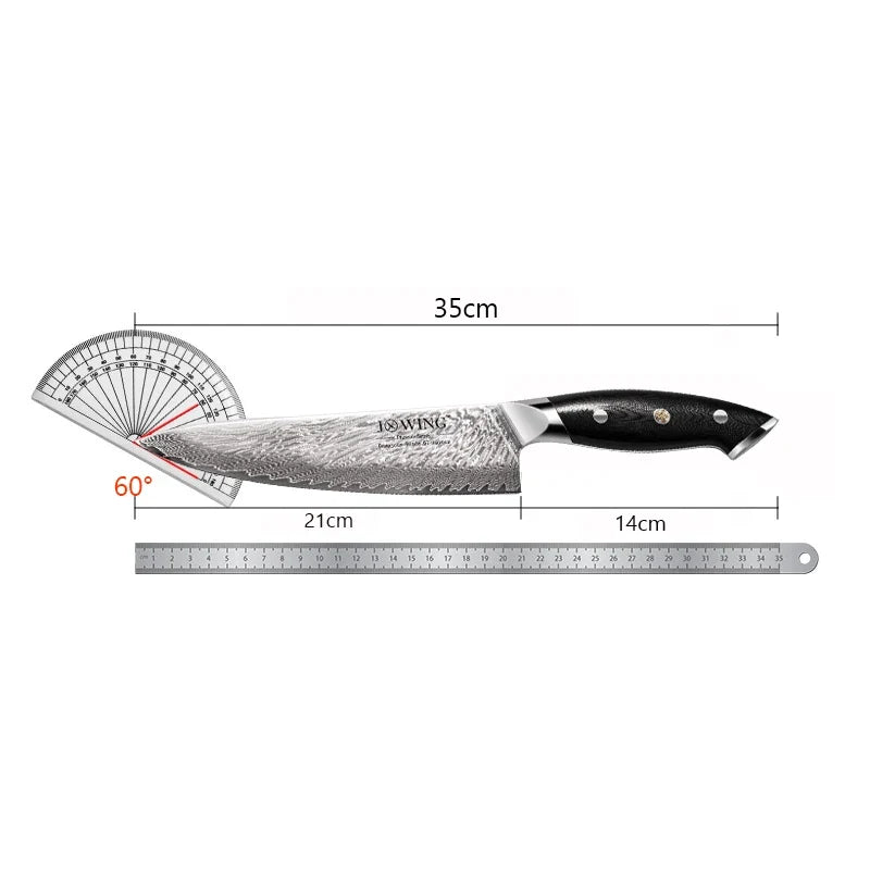 Damascus Chef's Knife – Sharp 21cm Stainless Steel Kitchen Knife