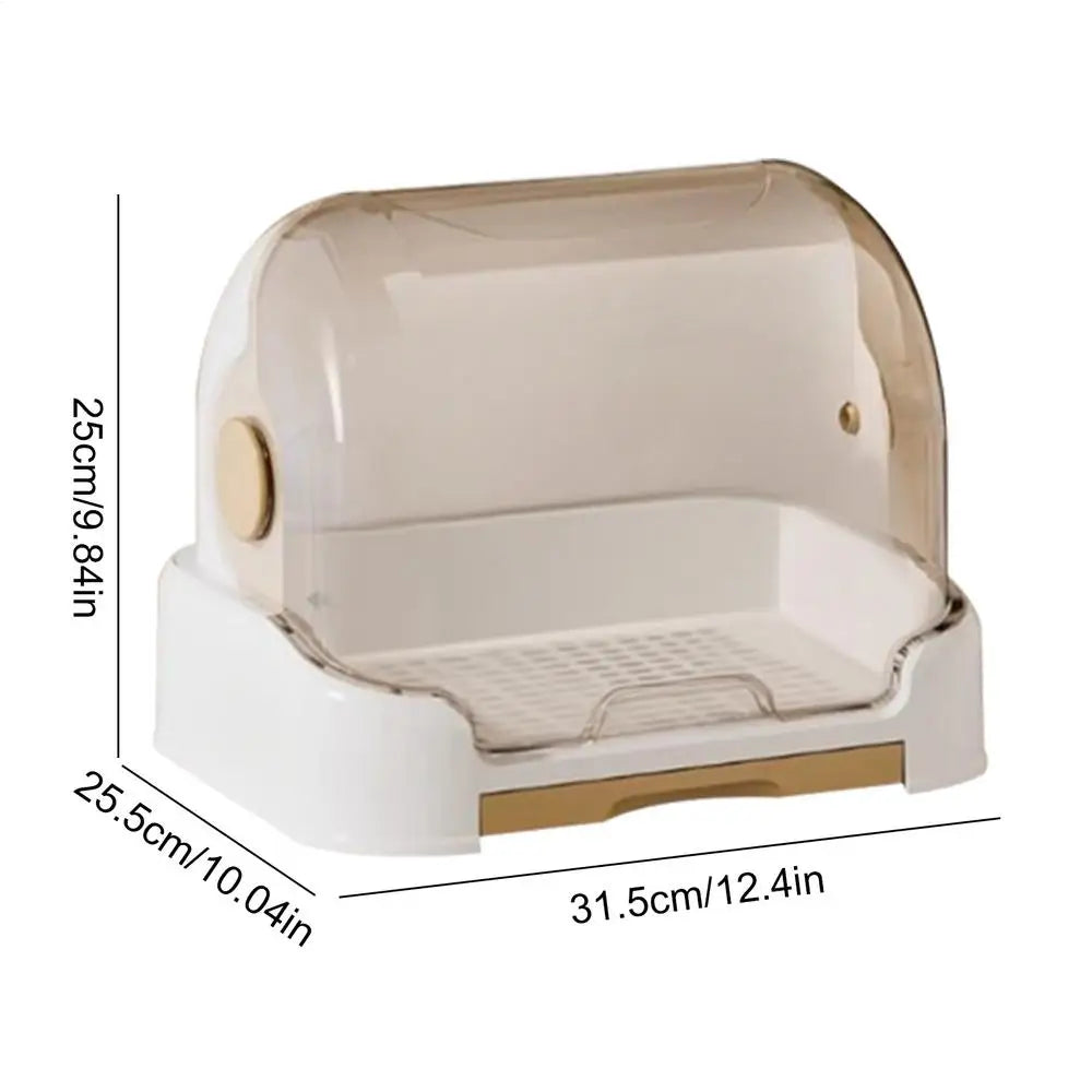 Baby Bottle Organizer with Drain Tray & Dustproof Lid