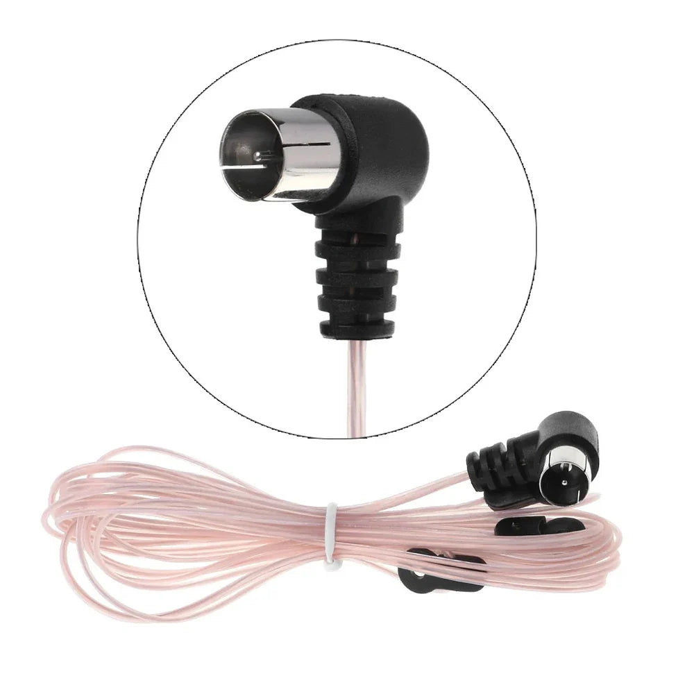 Indoor FM Dipole Antenna – 75 Ohm T-Type F Connector, 2m Cable
