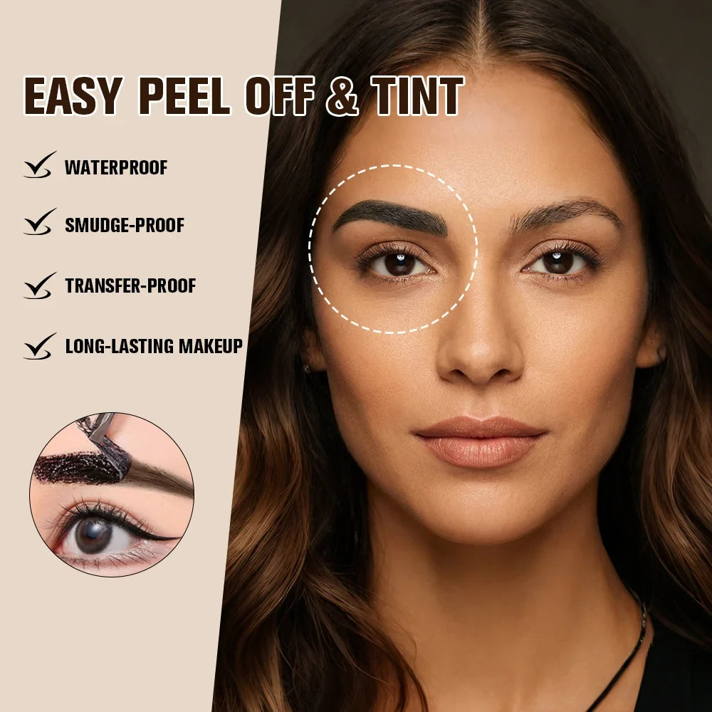 Peel-Off Eyebrow Gel Tint – Waterproof Semi-Permanent Brow Color