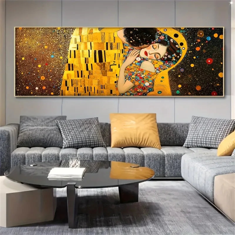 Gustav Klimt 'The Kiss' Canvas Print | Golden Abstract Wall Art