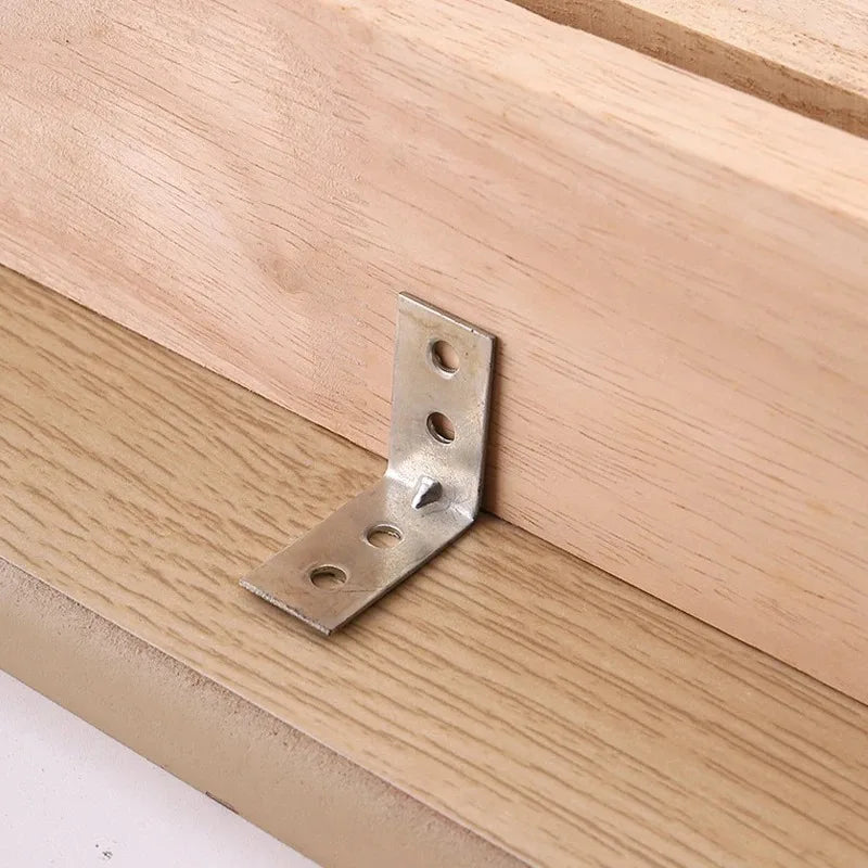 12-Pack L-Shaped Metal Corner Brackets – Right Angle Shelf Braces