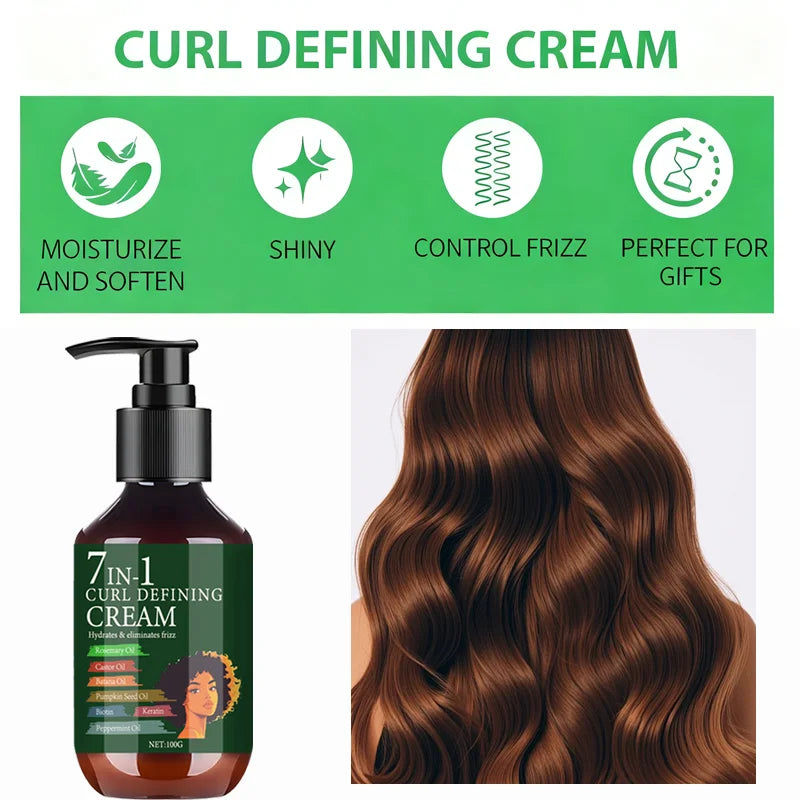 7-in-1 Curl Defining Cream – Rosemary & Castor Oil | 100g