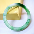 Imitation Jade Glass Bracelet – Green Vintage Bangle for Women