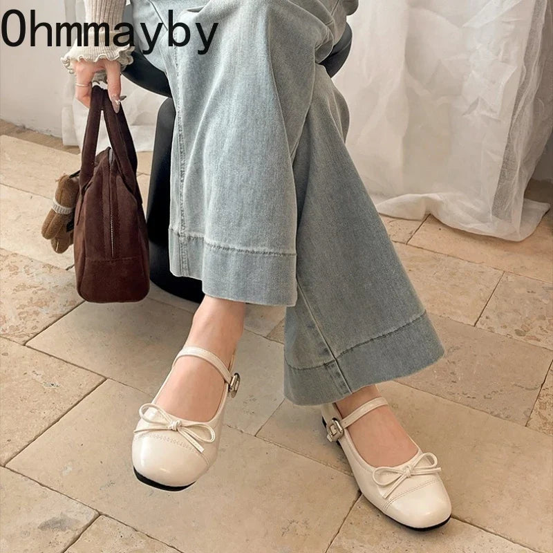 Women's Butterfly-Knot Ballet Flats – Soft Mary Jane Shoes