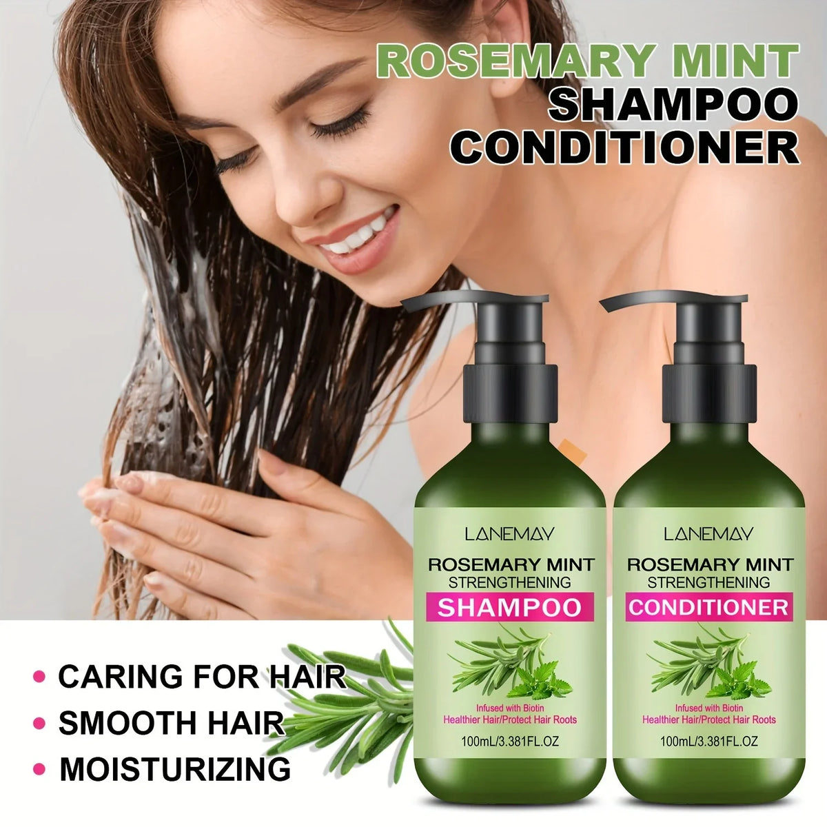 Rosemary Mint Shampoo & Conditioner Set | Moisturizing Hair Care