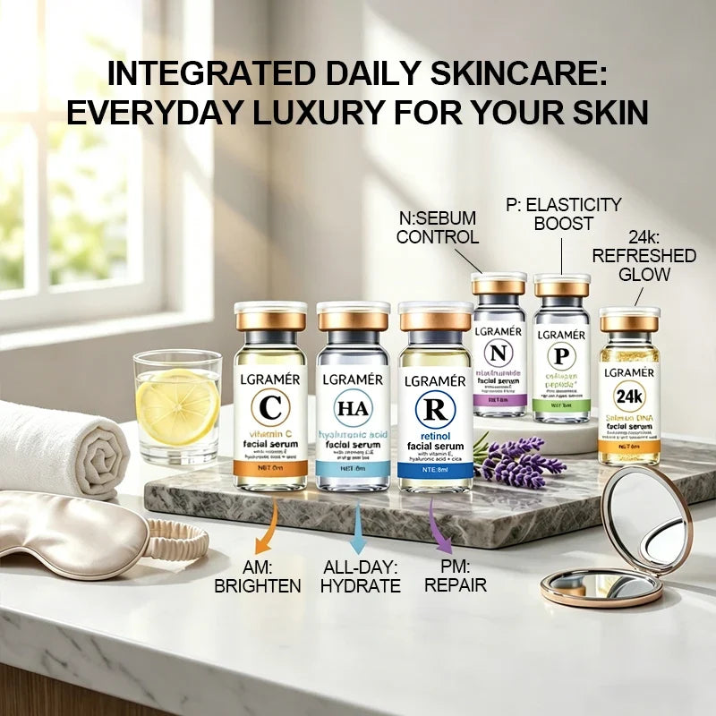 Vitamin C, Retinol & Hyaluronic Acid Face Serum Trio Set