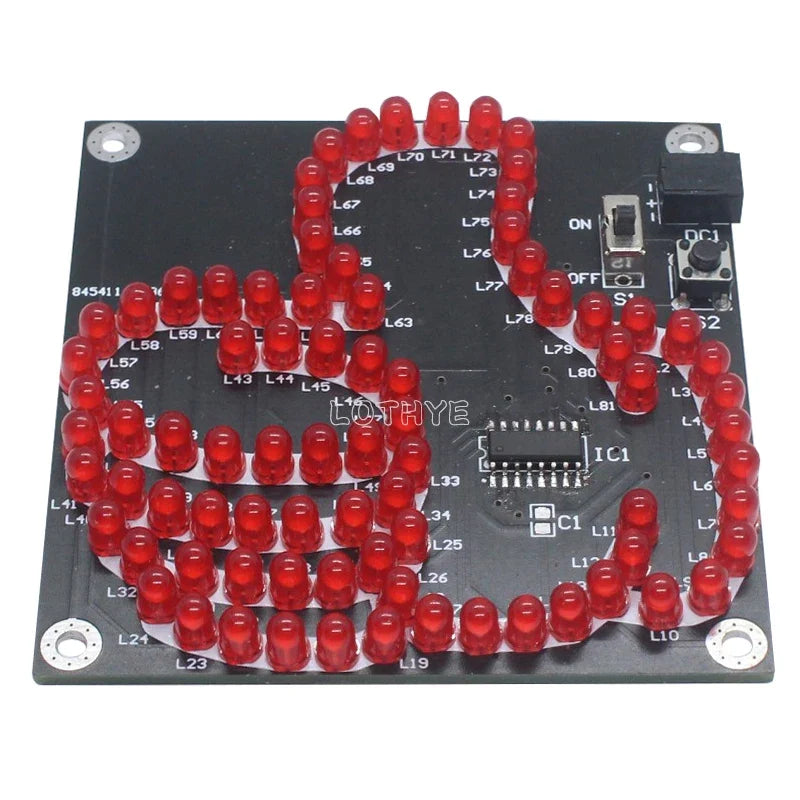 DIY LED Thumb Flowing Light Soldering Kit – 81 LEDs Microcontroller