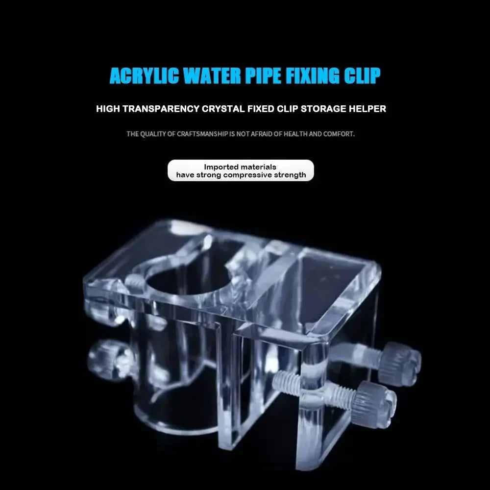 Acrylic Aquarium Pipe Holder Clip – Fits 20mm Hose & Tube