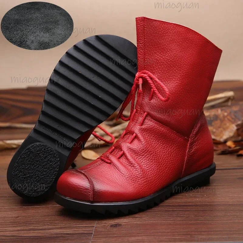 Retro Women's Mid-Calf Winter Boots – Zipper Thermal Boots