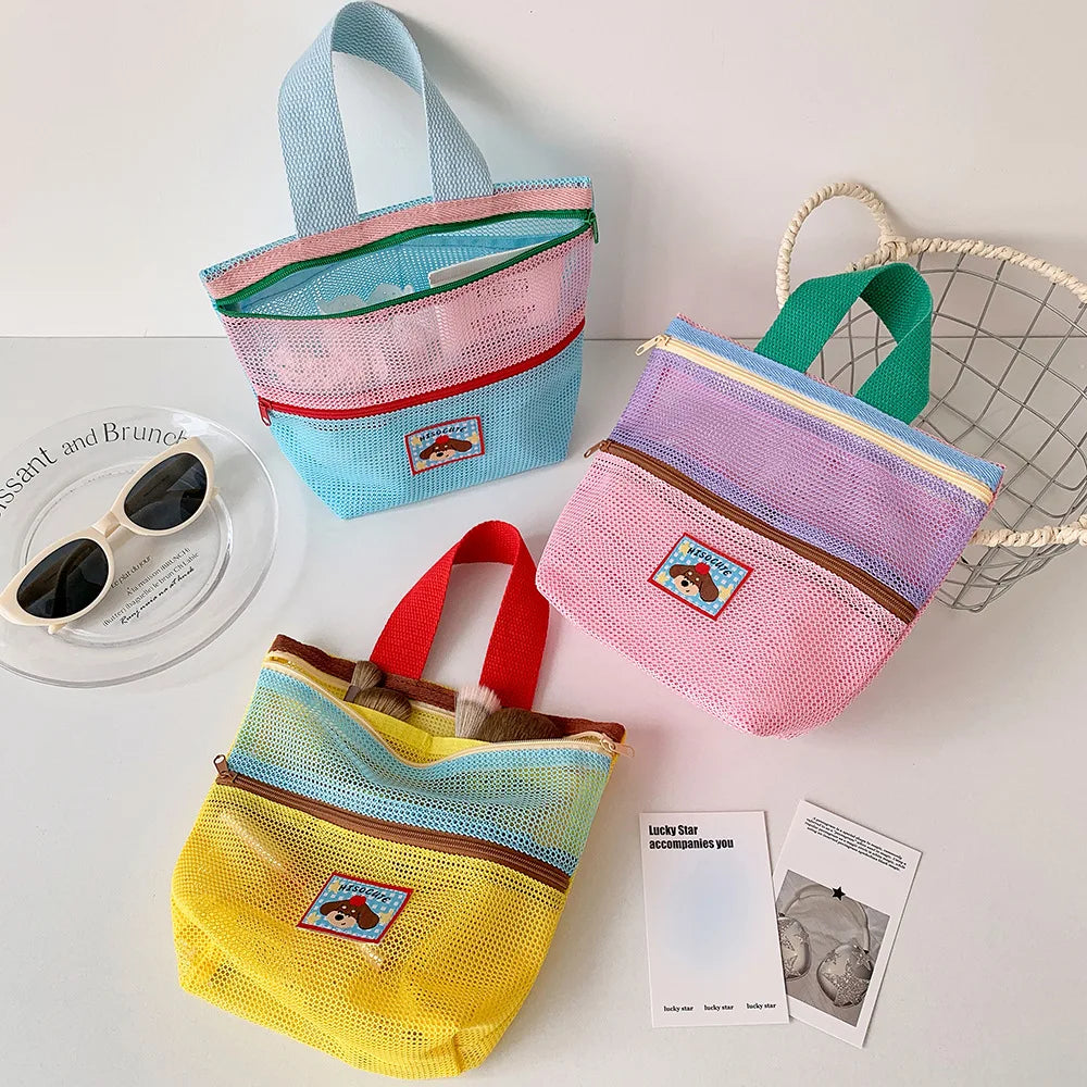 Mesh Shower Caddy Bag Portable Hanging Toiletry Bath Organizer Zipper
