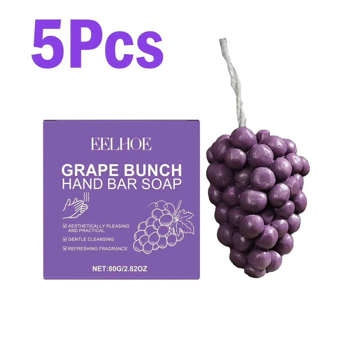 EELHOE Grape Bunch Handmade Soap Bar – Moisturizing & Decorative