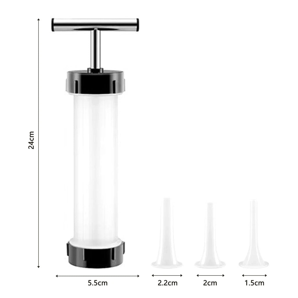 Manual Sausage Maker with 3 Filler Nozzles | Hand Push Stuffer