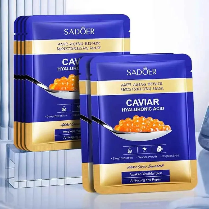 Sadoer Caviar & Hyaluronic Acid Face Masks 5-Pack | Brightening