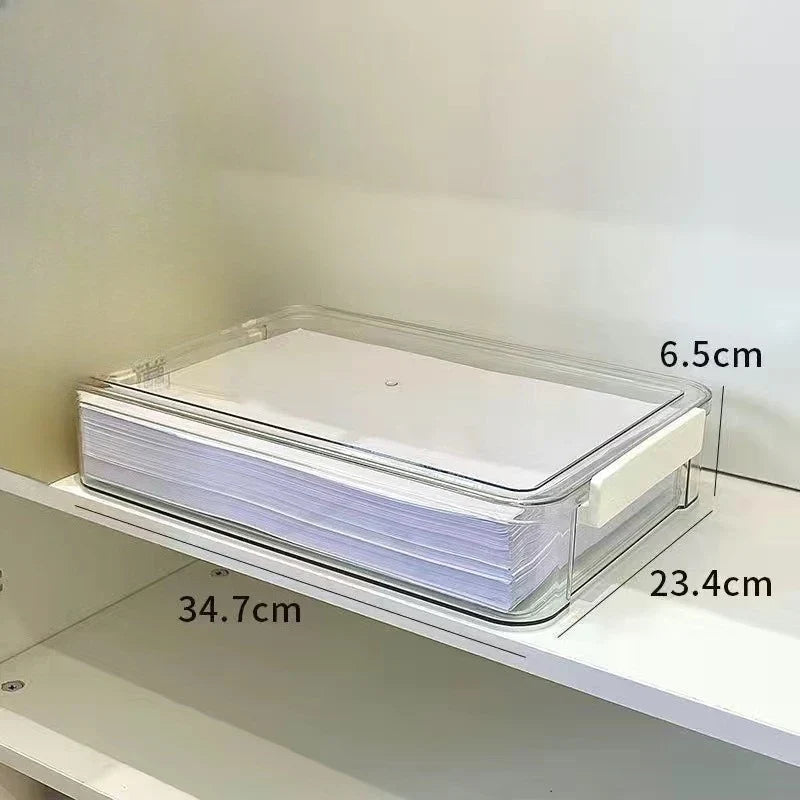 Transparent A4 Document File Storage Box | Paper Organizer