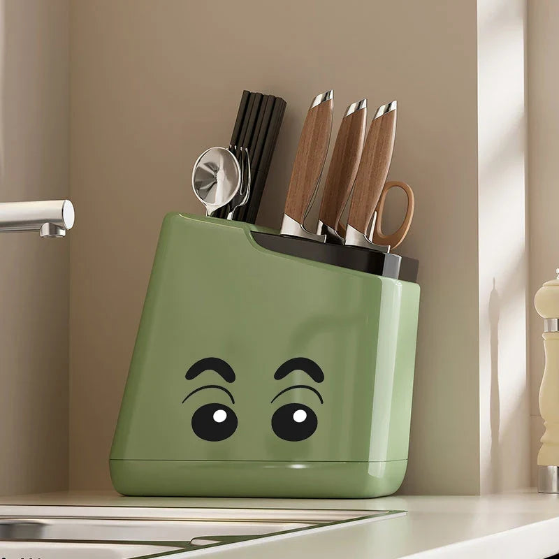 Multi-function Knife Rack Kitchen Knives Tableware Drain Storage