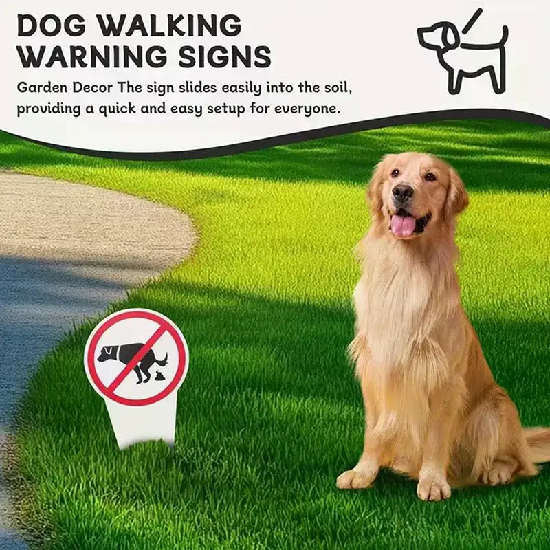 No Dog Poop Yard Sign – Waterproof Garden Stake Warning Sign