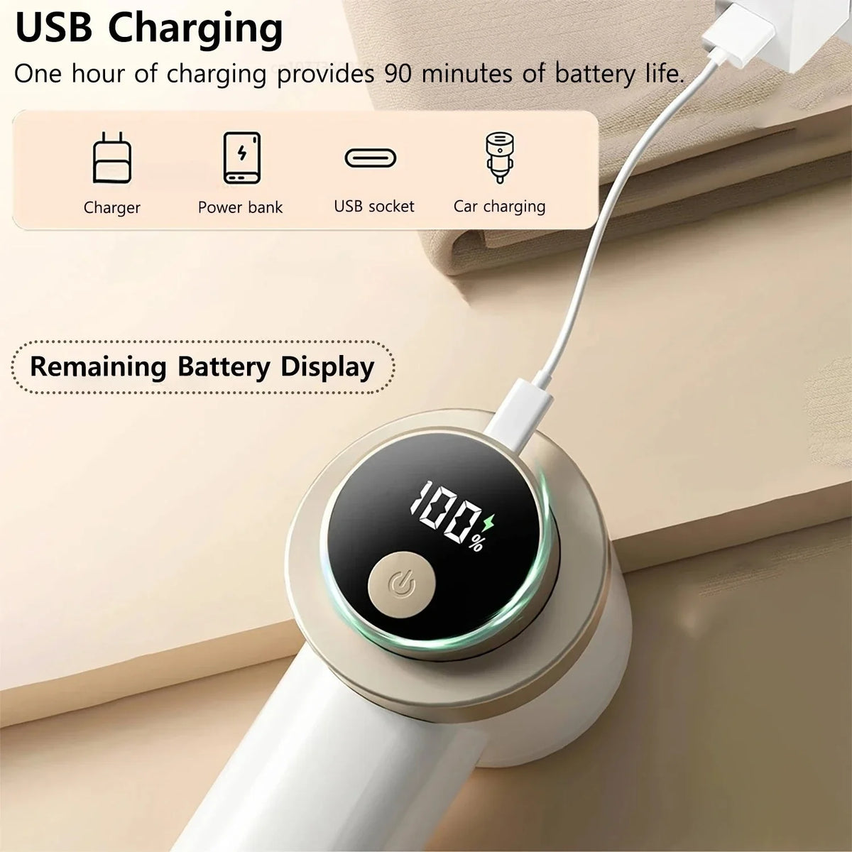 USB Rechargeable Fabric Shaver & Lint Remover | NOCCLILI