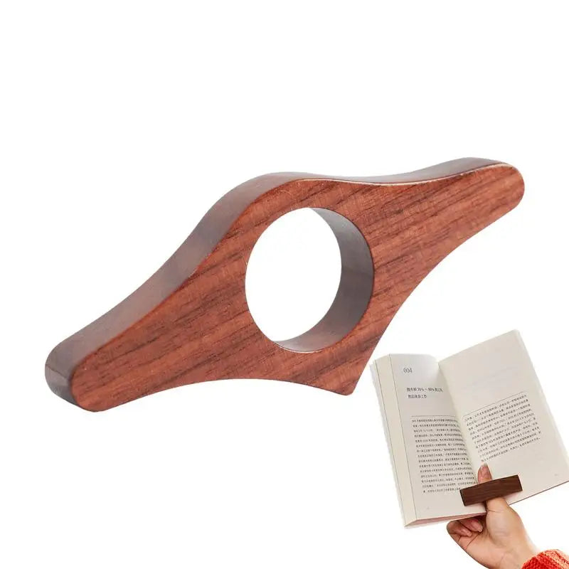 Thumb Book Page Holder Wooden Bookmark Ring Reading Lovers Aid Tools