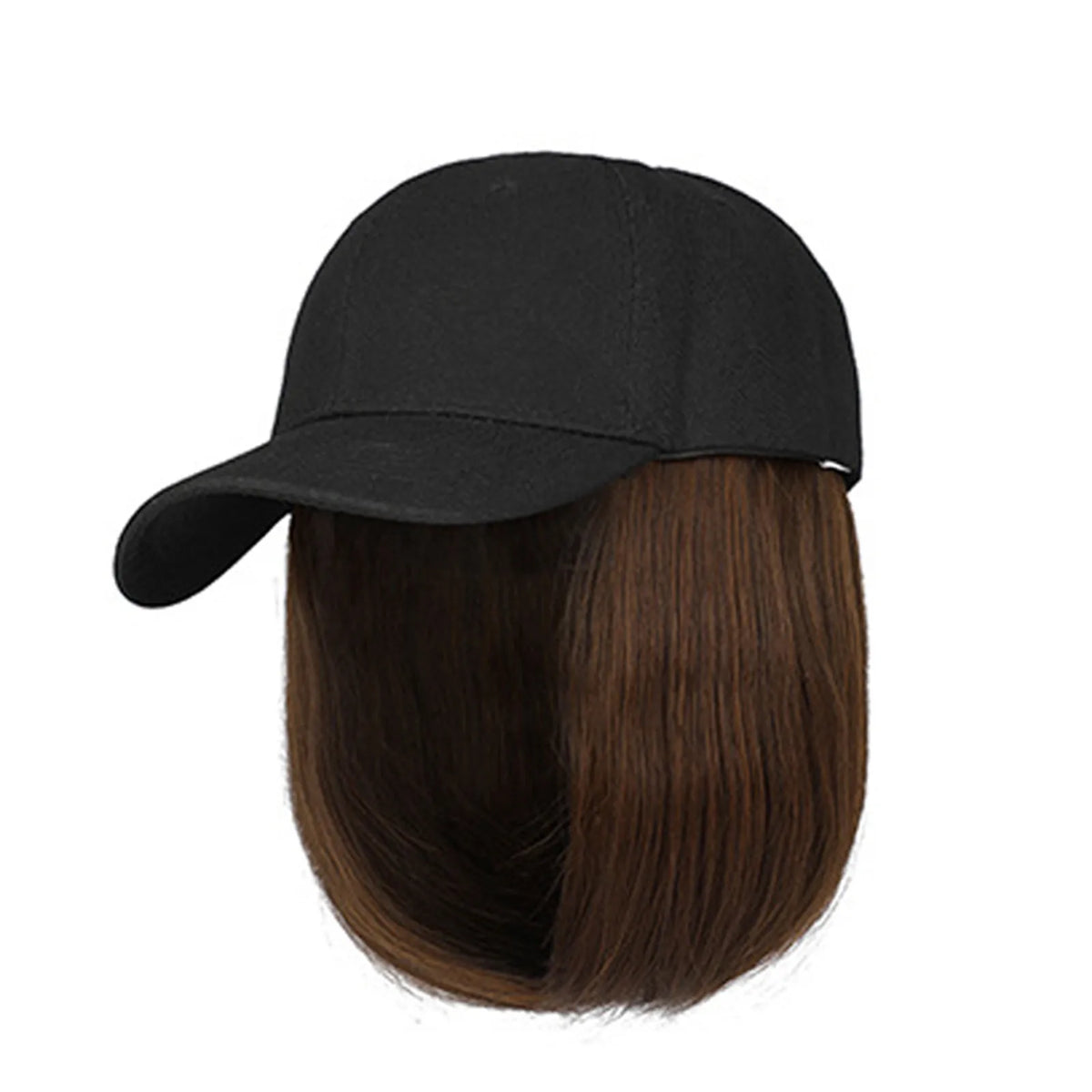 Baseball Cap Bob Wig | Adjustable Synthetic Hair Hat