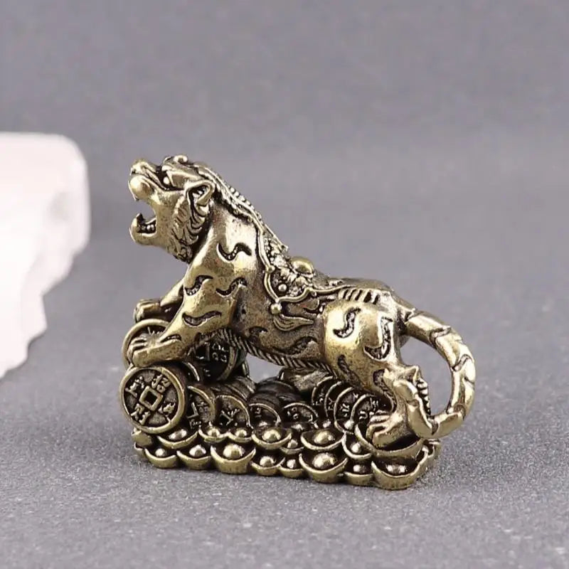 Solid Brass Elk Moose Figurine | Retro Desk Statue & Ornament
