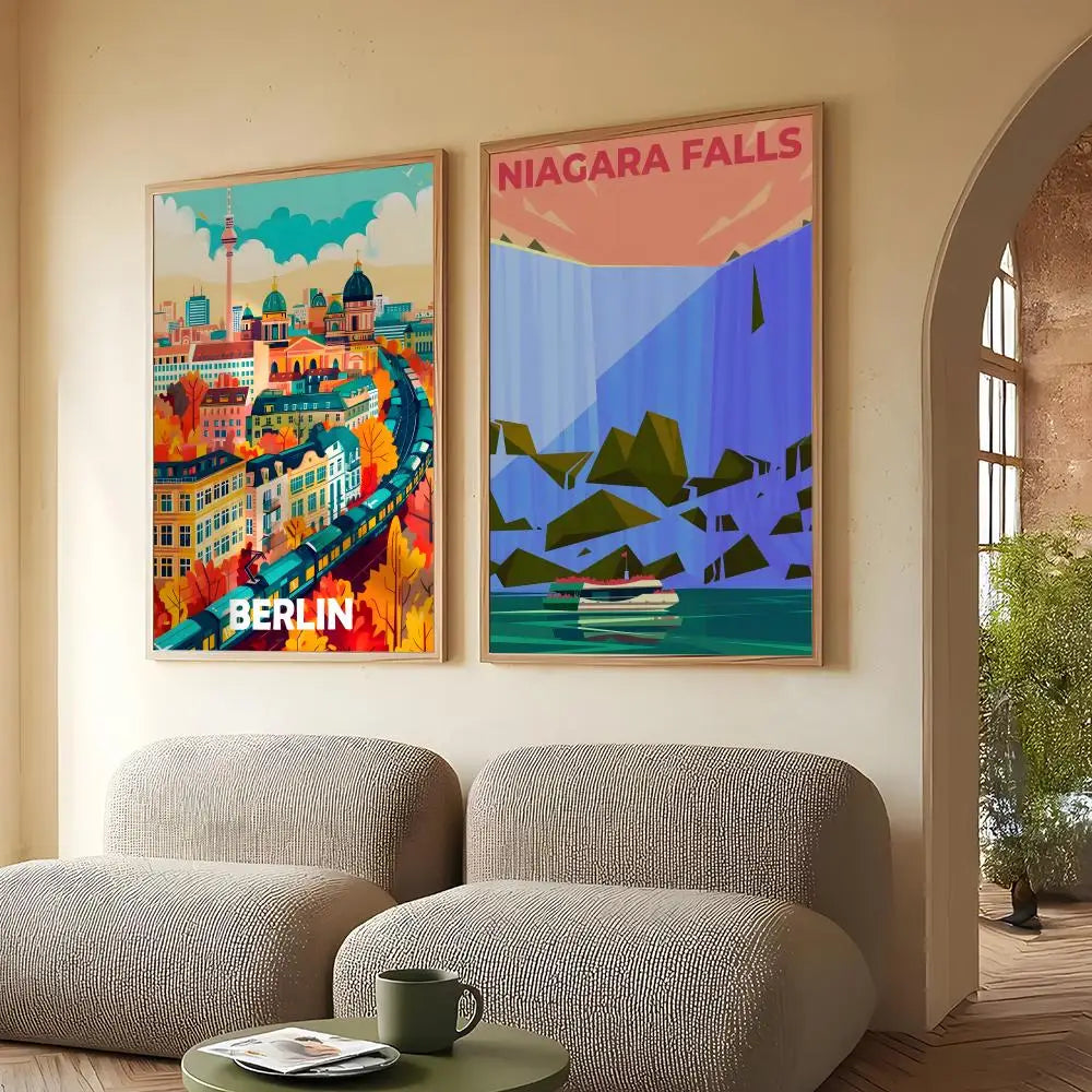 Nordic City Landscape HD Canvas Wall Art Print | Home Decor