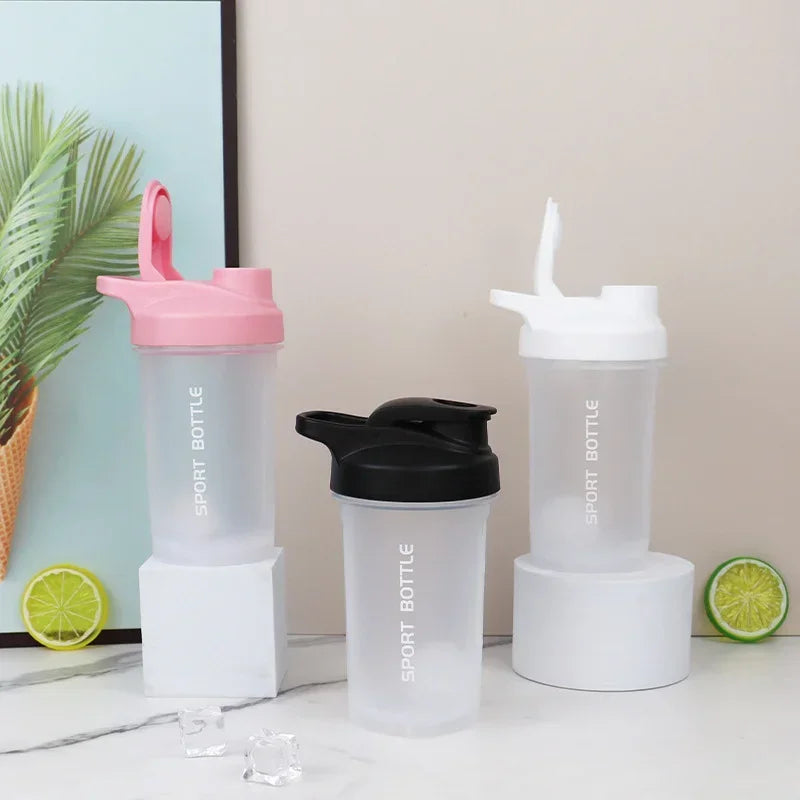 Portable Protein Powder Shaker Bottle Leak Proof Water Gym Outdoor