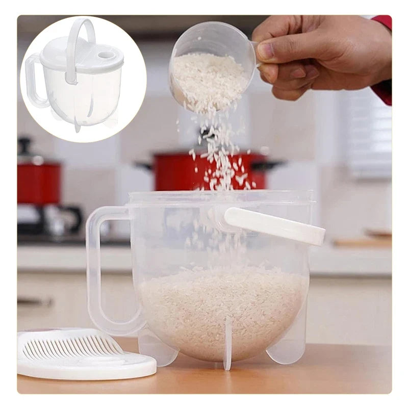 Rice Washer Hand-free Washing Basin Sieve Plastic Panning Basket