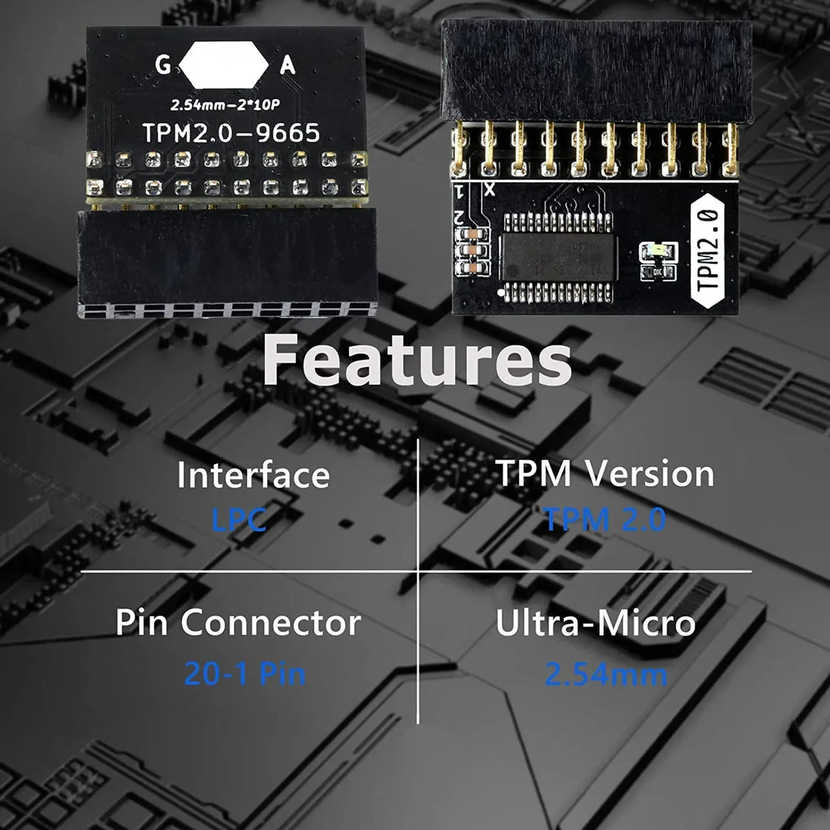 20Pin TPM 2 0 Encryption Security Module PCB Material Win11 Gigabyte