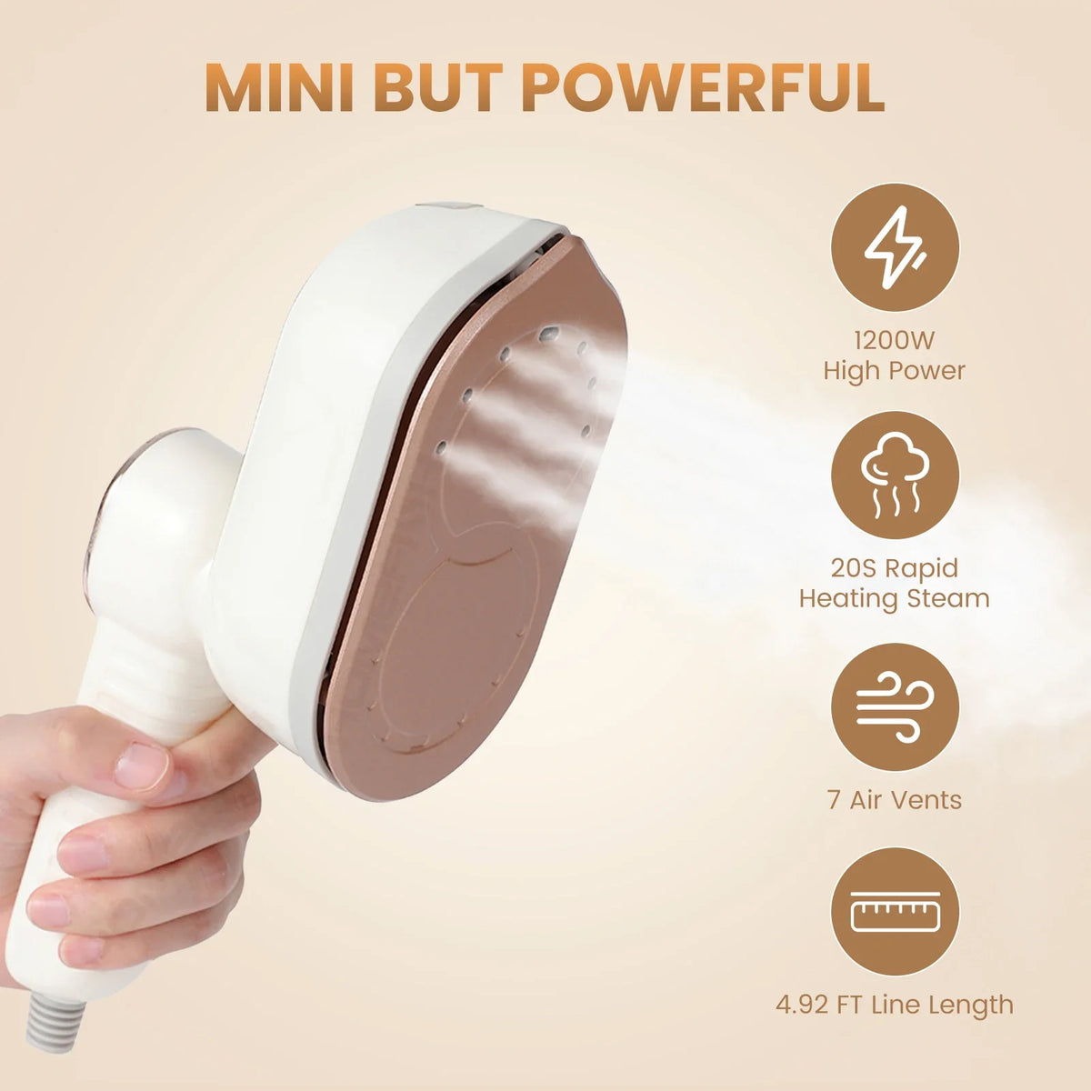 HOMEFISH Portable Mini Steam Iron | 4 Temp Settings