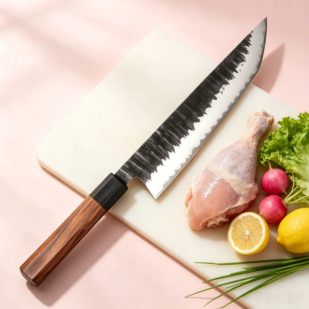 Japanese Hand-Forged Sushi Chef Knife – 21cm Clad Steel