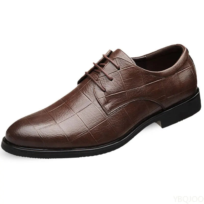 Men's Business Casual Leather Shoes – Soft Sole Lace-Up