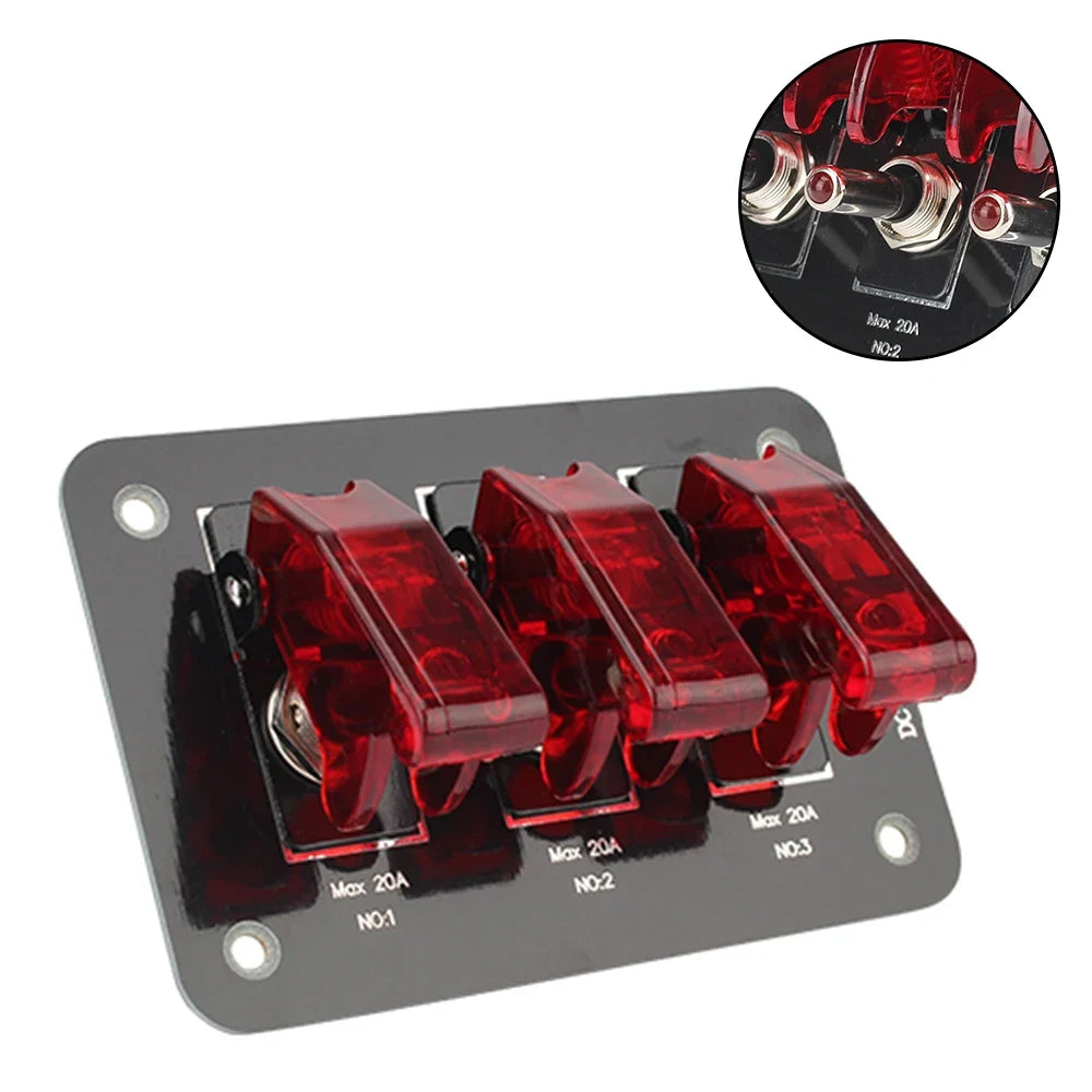 12V–24V Toggle Switch Panel 20A | Car Truck Caravan Waterproof