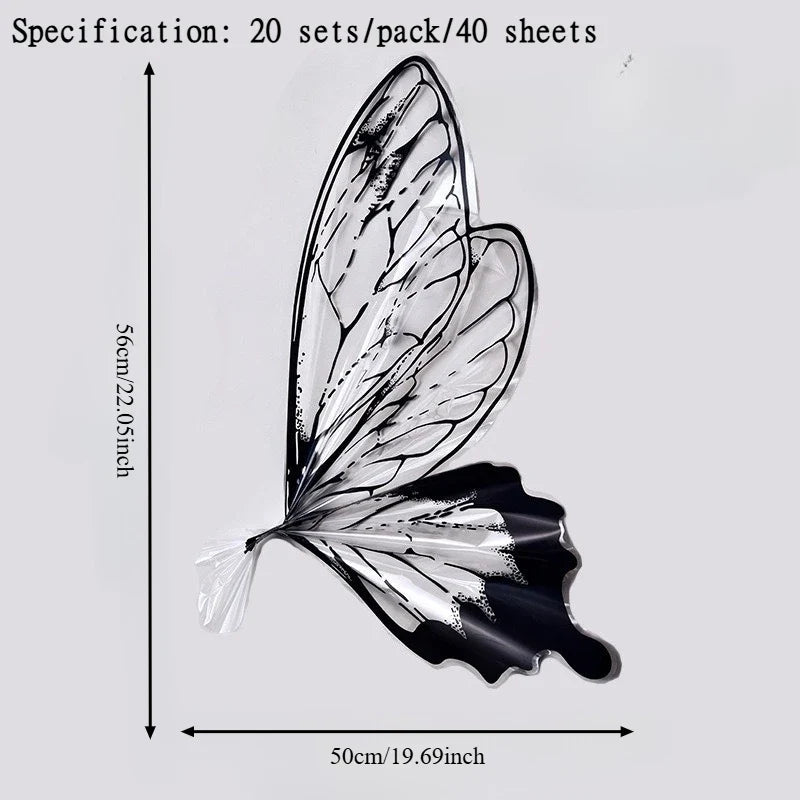 40-Piece Butterfly Wing Flower Wrapping Paper | Bouquet Film