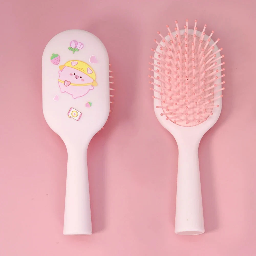 Cute Pig Air Cushion Massage Comb – Wet & Dry Hair Detangler