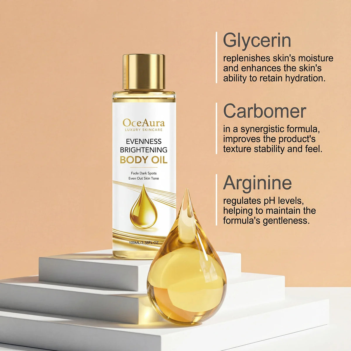 OceAura Vitamin E & Aloe Vera Glow Body Oil 100ml