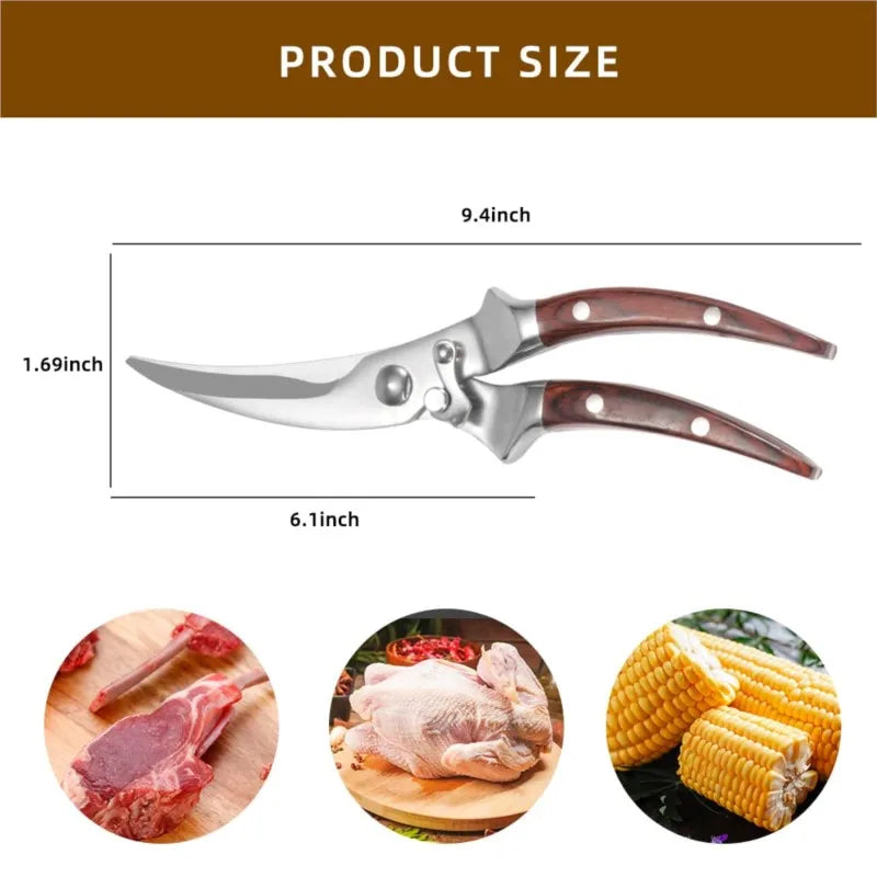 Heavy-Duty Stainless Steel Kitchen Poultry Shears & Scissors