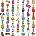 63pcs Camping Outdoor Temporary Tattoo Stickers for Kids & Boys