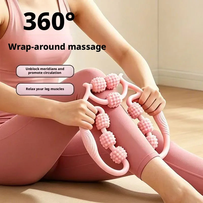 9-Roller Leg Massage Ring | Portable Handheld Roller Tool