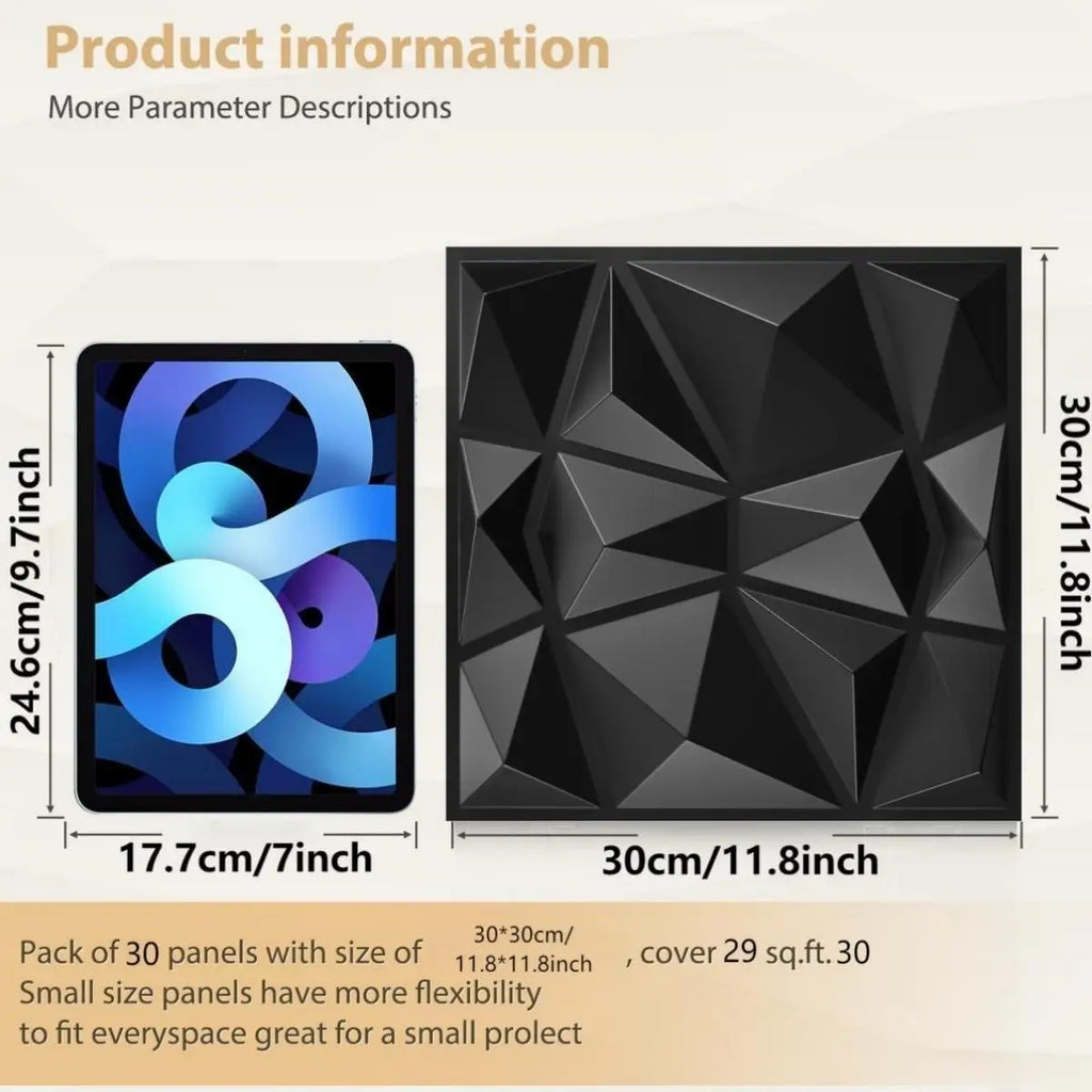 20 3D Diamond Patterned PVC Wall Panel Suitable Indoor Decoration 11