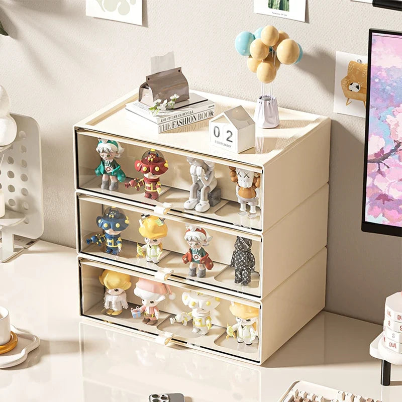 Storage Box with Drawers – Desk Organizer & Collectible Display