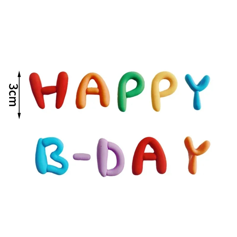 Cake Topper English Letters Happy Birthday Ins Colorful Rainbow Kids