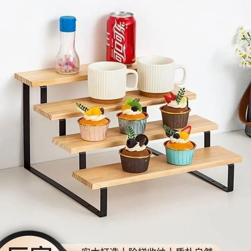 Solid Wood Desktop Ladder Shelf | Display & Storage Rack